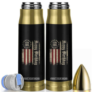 250th Birthday US July 4th 1776 2026 American Flag Bullet Tumbler TS11 Black Print Your Wear