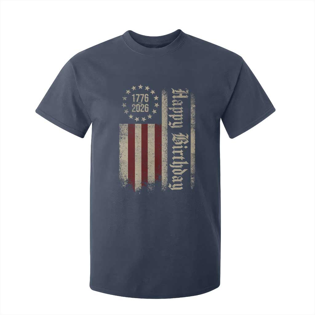 250th Birthday US July 4th 1776 2026 American Flag T Shirt For Kid TS11 Navy Print Your Wear