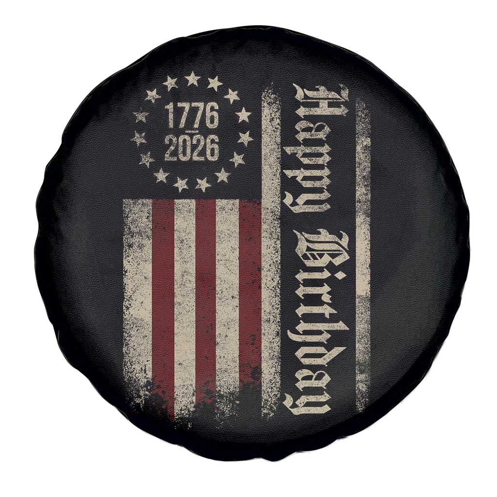 250th Birthday US July 4th 1776 2026 American Flag Spare Tire Cover TS11 Print Your Wear