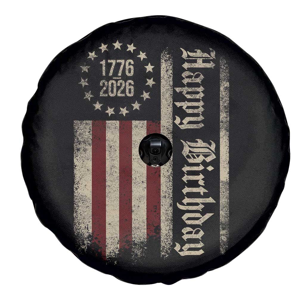 250th Birthday US July 4th 1776 2026 American Flag Spare Tire Cover TS11 Print Your Wear
