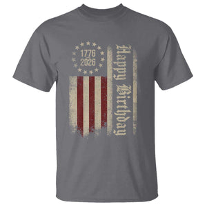 250th Birthday US July 4th 1776 2026 American Flag T Shirt TS11 Charcoal Print Your Wear