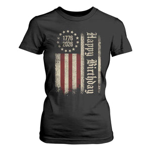 250th Birthday US July 4th 1776 2026 American Flag T Shirt For Women TS11 Black Print Your Wear