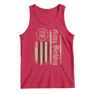 250th Birthday US July 4th 1776 2026 American Flag Tank Top TS11 Red Print Your Wear