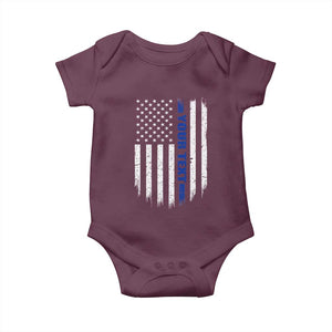 Personalized Police Baby Onesie Custom Text Name Vintage American Flag Law Enforcement Gift