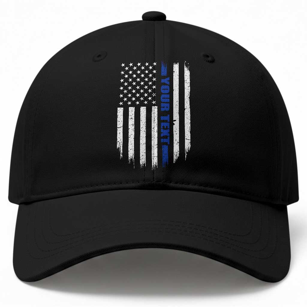 Personalized Police Baseball Cap Custom Text Name Vintage American Flag Law Enforcement Gift TS11 Print Your Wear