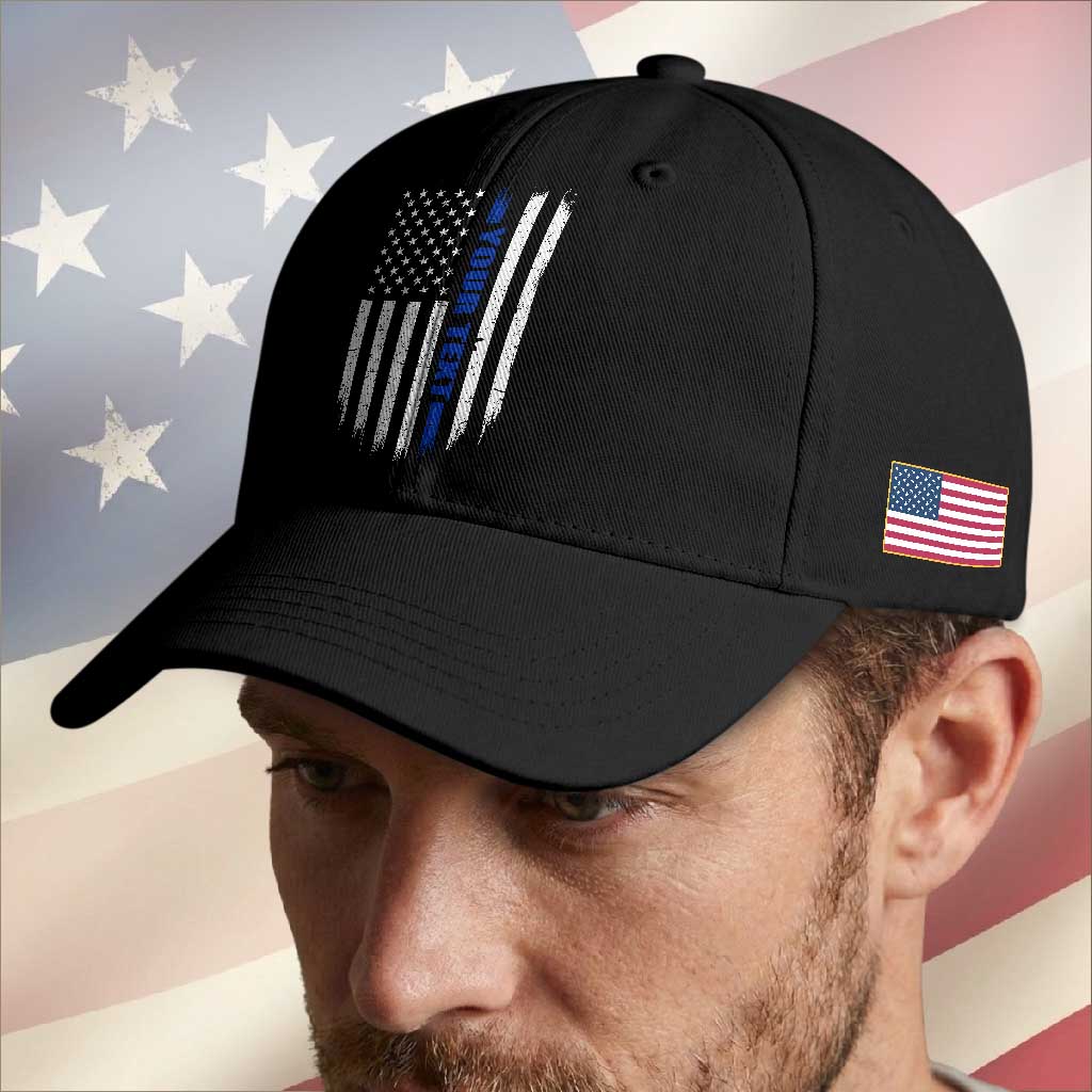 Personalized Police Baseball Cap Custom Text Name Vintage American Flag Law Enforcement Gift