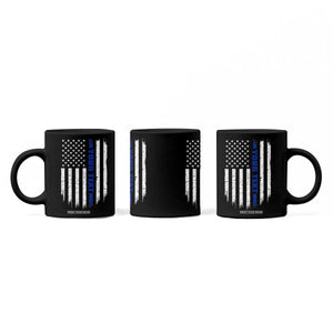 Personalized Police Coffee Mug Custom Text Name Vintage American Flag Law Enforcement Gift