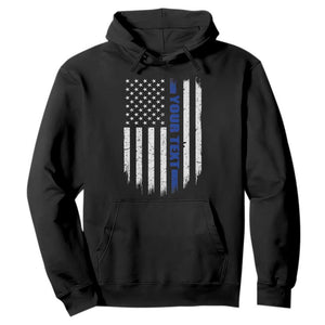 Personalized Police Hoodie Custom Text Name Vintage American Flag Law Enforcement Gift