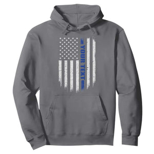 Personalized Police Hoodie Custom Text Name Vintage American Flag Law Enforcement Gift