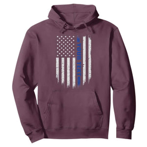 Personalized Police Hoodie Custom Text Name Vintage American Flag Law Enforcement Gift