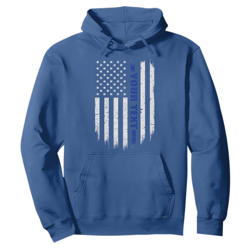 Personalized Police Hoodie Custom Text Name Vintage American Flag Law Enforcement Gift