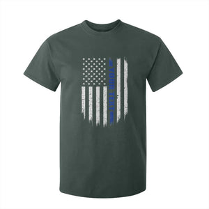 Personalized Police T Shirt For Kid Custom Text Name Vintage American Flag Law Enforcement Gift