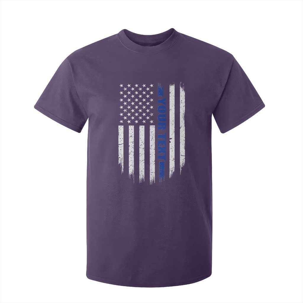 Personalized Police T Shirt For Kid Custom Text Name Vintage American Flag Law Enforcement Gift