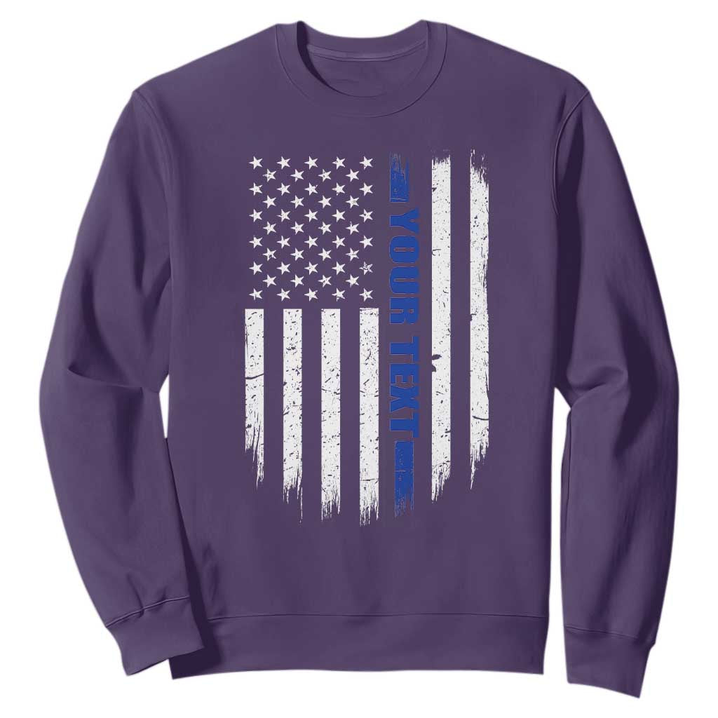 Personalized Police Sweatshirt Custom Text Name Vintage American Flag Law Enforcement Gift