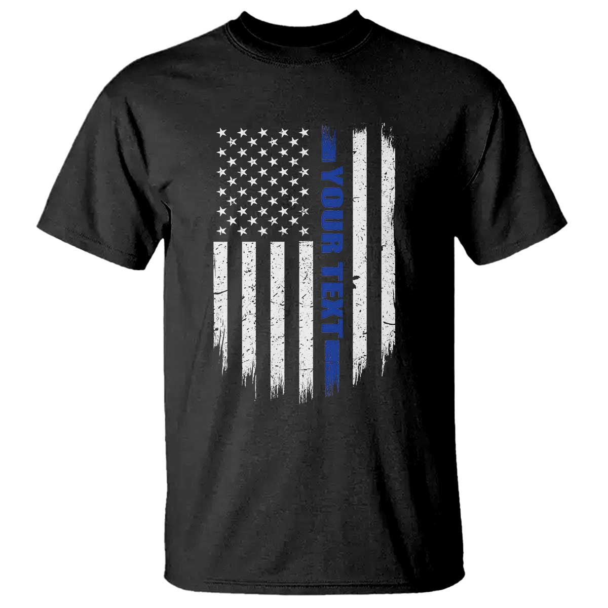 Personalized Police T Shirt Custom Text Name Vintage American Flag Law Enforcement Gift
