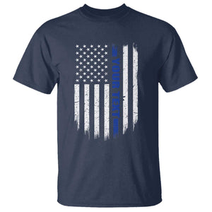 Personalized Police T Shirt Custom Text Name Vintage American Flag Law Enforcement Gift