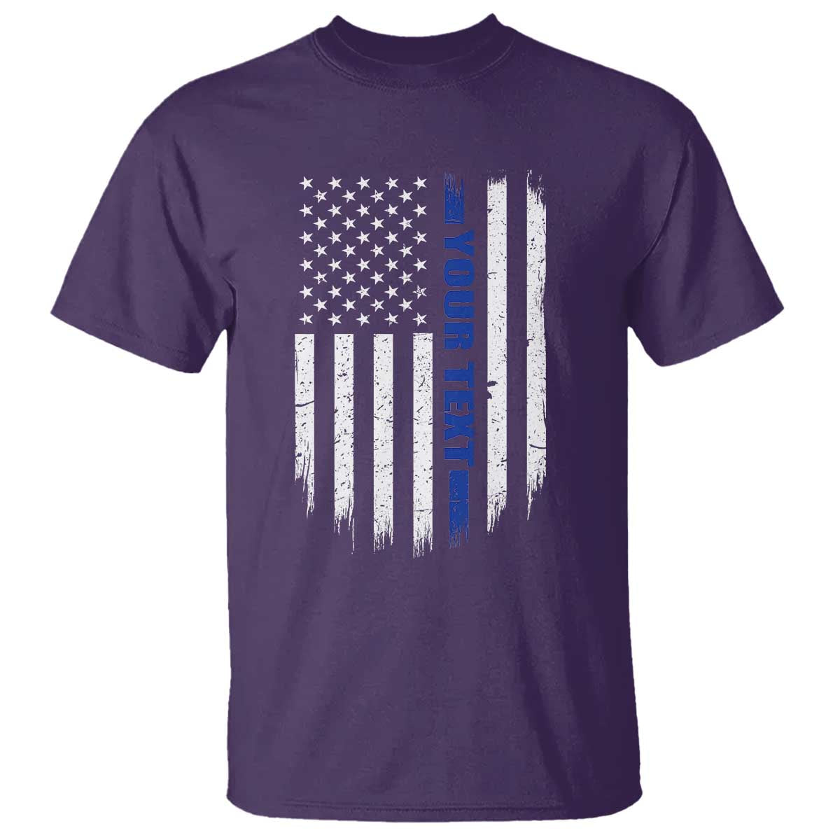 Personalized Police T Shirt Custom Text Name Vintage American Flag Law Enforcement Gift