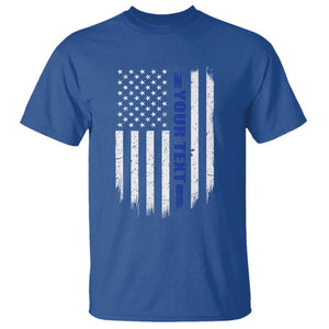 Personalized Police T Shirt Custom Text Name Vintage American Flag Law Enforcement Gift