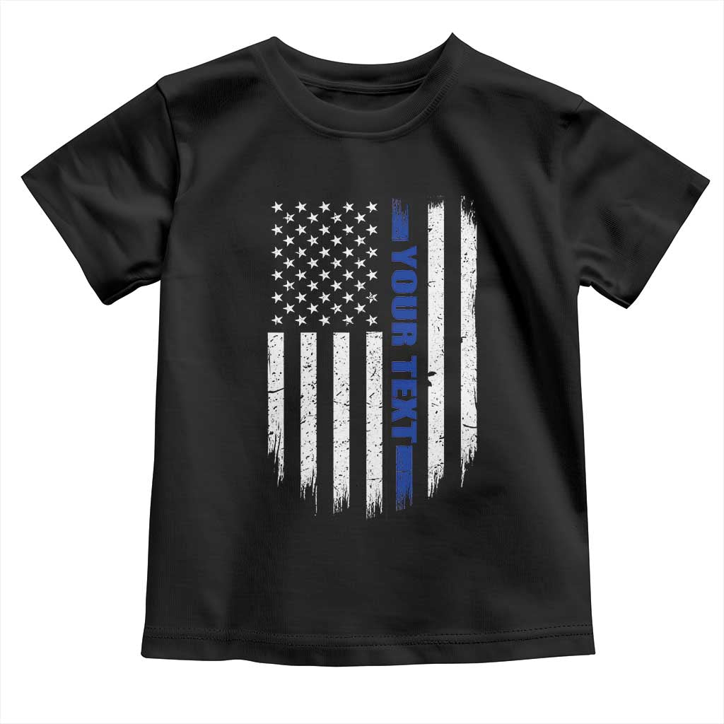 Personalized Police Toddler T Shirt Custom Text Name Vintage American Flag Law Enforcement Gift