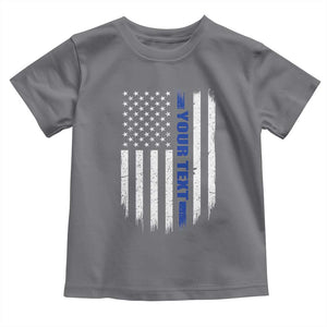 Personalized Police Toddler T Shirt Custom Text Name Vintage American Flag Law Enforcement Gift
