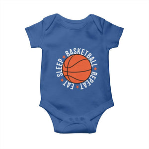 Basketball Lover Baby Onesie Eat Sleep Basketball Repeat TS11 Royal Blue Print Your Wear