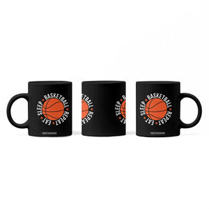 Basketball Lover Coffee Mug Eat Sleep Basketball Repeat TS11 Print Your Wear
