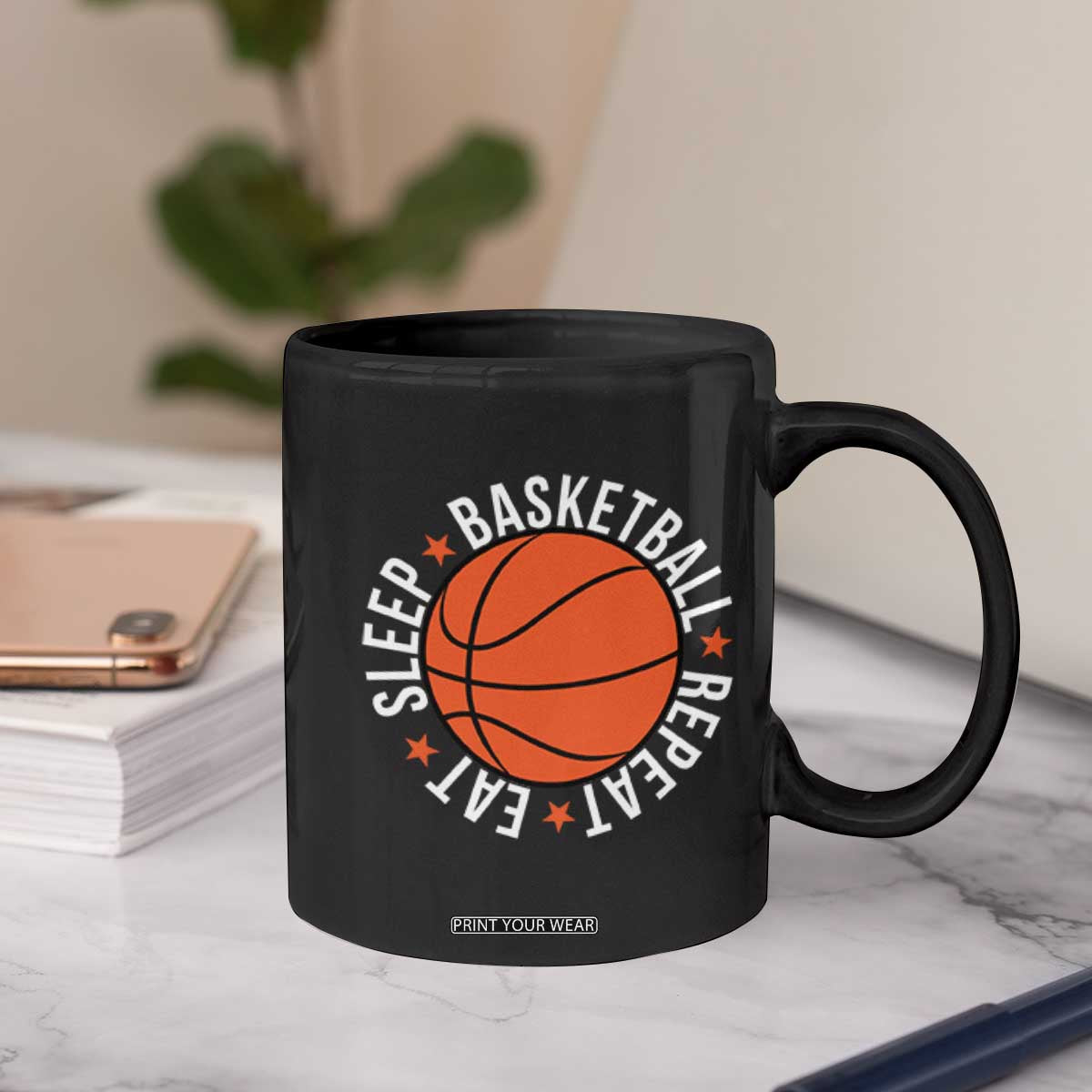 Basketball Lover Coffee Mug Eat Sleep Basketball Repeat TS11 Print Your Wear