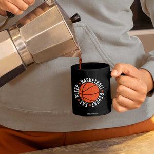 Basketball Lover Coffee Mug Eat Sleep Basketball Repeat TS11 Print Your Wear