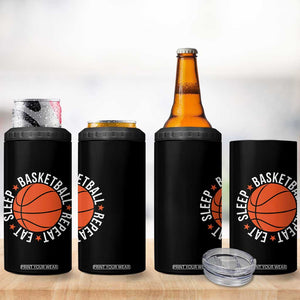 Basketball Lover 4 in 1 Can Cooler Tumbler Eat Sleep Basketball Repeat TS11 Print Your Wear
