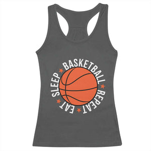 Basketball Lover Racerback Tank Top Eat Sleep Basketball Repeat TS11 Dark Heather Print Your Wear