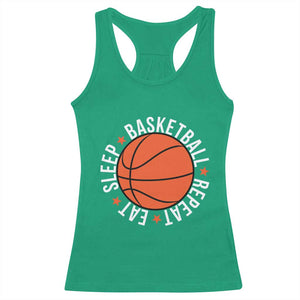 Basketball Lover Racerback Tank Top Eat Sleep Basketball Repeat TS11 Irish Green Print Your Wear