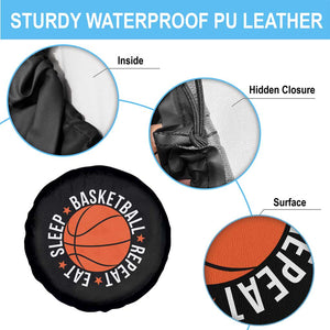 Basketball Lover Spare Tire Cover Eat Sleep Basketball Repeat TS11 Print Your Wear
