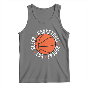Basketball Lover Tank Top Eat Sleep Basketball Repeat TS11 Black Heather Print Your Wear