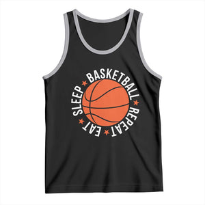 Basketball Lover Tank Top Eat Sleep Basketball Repeat TS11 Black Athletic Heather Print Your Wear