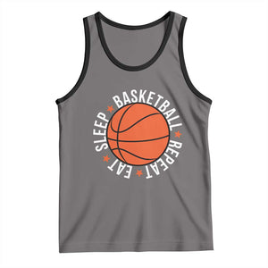 Basketball Lover Tank Top Eat Sleep Basketball Repeat TS11 Deep Heather Black Print Your Wear