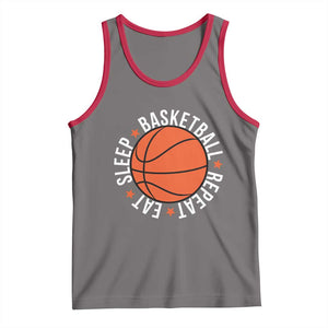 Basketball Lover Tank Top Eat Sleep Basketball Repeat TS11 Deep Heather Red Print Your Wear