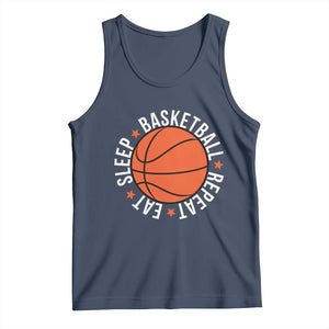 Basketball Lover Tank Top Eat Sleep Basketball Repeat TS11 Navy Print Your Wear