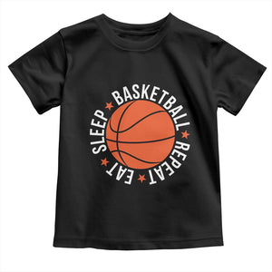 Basketball Lover Toddler T Shirt Eat Sleep Basketball Repeat TS11 Black Print Your Wear