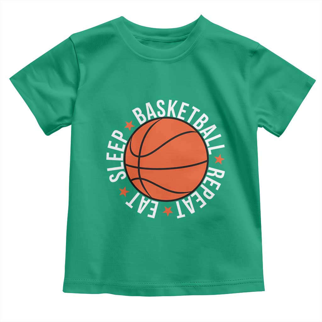 Basketball Lover Toddler T Shirt Eat Sleep Basketball Repeat TS11 Irish Green Print Your Wear