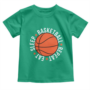 Basketball Lover Toddler T Shirt Eat Sleep Basketball Repeat TS11 Irish Green Print Your Wear