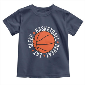 Basketball Lover Toddler T Shirt Eat Sleep Basketball Repeat TS11 Navy Print Your Wear