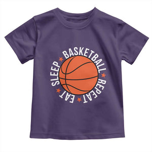 Basketball Lover Toddler T Shirt Eat Sleep Basketball Repeat TS11 Purple Print Your Wear