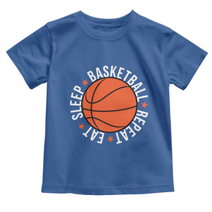 Basketball Lover Toddler T Shirt Eat Sleep Basketball Repeat TS11 Royal Blue Print Your Wear