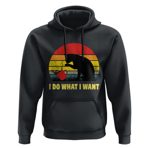 Funny Black Cat Hoodie I Do What I Want Vintage Coffe Cup TS11 Black Print Your Wear
