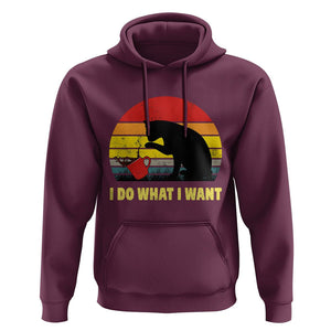 Funny Black Cat Hoodie I Do What I Want Vintage Coffe Cup TS11 Maroon Print Your Wear