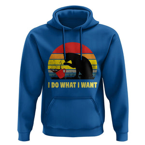 Funny Black Cat Hoodie I Do What I Want Vintage Coffe Cup TS11 Royal Blue Print Your Wear