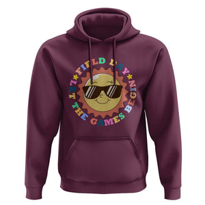 Field Day Hoodie Let The Games Begin Retro Groovy Smile Face Sunshine TS11 Maroon Print Your Wear