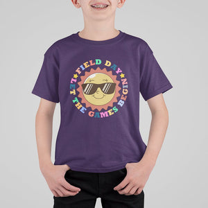 Field Day T Shirt For Kid Let The Games Begin Retro Groovy Smile Face Sunshine TS11 Purple Print Your Wear