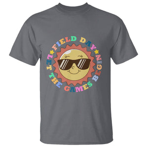 Field Day T Shirt Let The Games Begin Retro Groovy Smile Face Sunshine TS11 Charcoal Print Your Wear