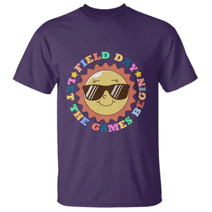 Field Day T Shirt Let The Games Begin Retro Groovy Smile Face Sunshine TS11 Purple Print Your Wear